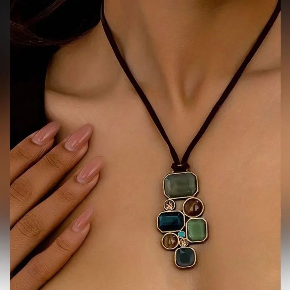 Boho stone Necklace #2109
